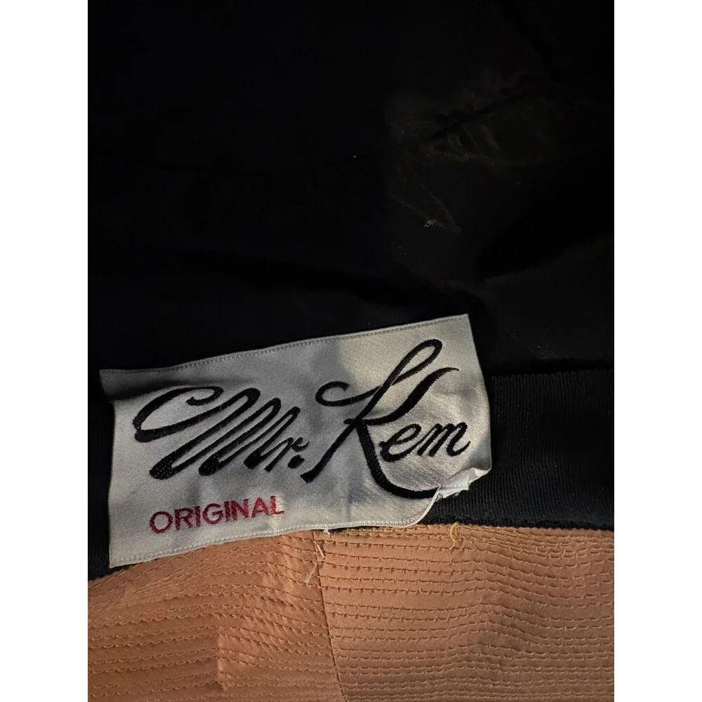 Vtg Mr Kim Original Sun Hat Wide Brim Satin Ribbon Bow Gold Bronze 1950s 60s